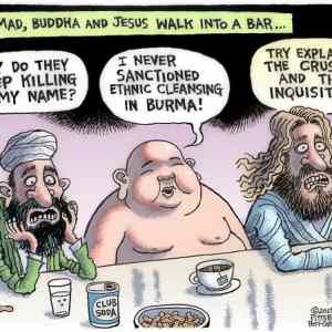 Obrázek 'Muhammad Buddha and Jesus walk into a bar'