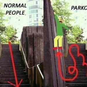 Obrázek 'Normal people vs Parkourers'