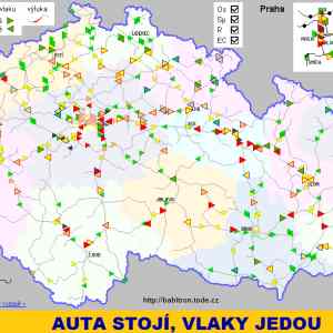 Obrázek 'auta stoji vlaky jedou'