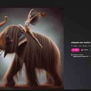 Obrázek 'chlupaty slon tancici na stihle zene'