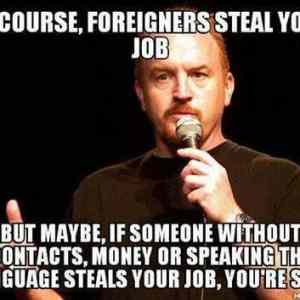 Obrázek 'foreigners steal your job'