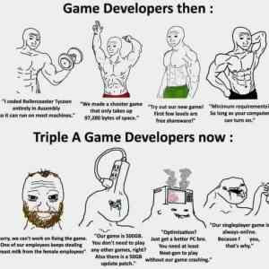 Obrázek 'game devs then and now'