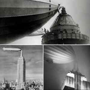 Obrázek 'nasstupovani do zeppelinu na empire state building'