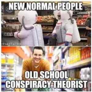 Obrázek 'new normal vs conspiracy theorist'