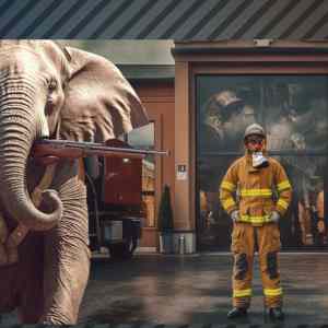 Obrázek 'opily slon strilel kuli nezaplacenemu gramu kokainu na hasice ktery zvykal botu'