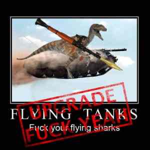 Obrázek 'raptor riding flying-tank'