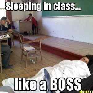 Obrázek 'sleeping in class like a boss'