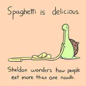 Obrázek 'spaghetti is delicious'