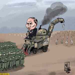 Obrázek 'stare putin-on-harvester-turning-soldiers-into-graves'