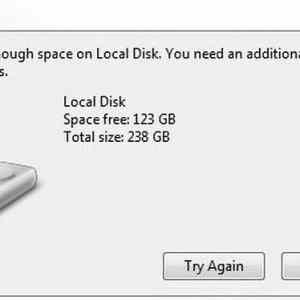 Obrázek 'there is not enough space on local disk'