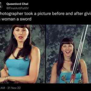 Obrázek 'woman with sword'