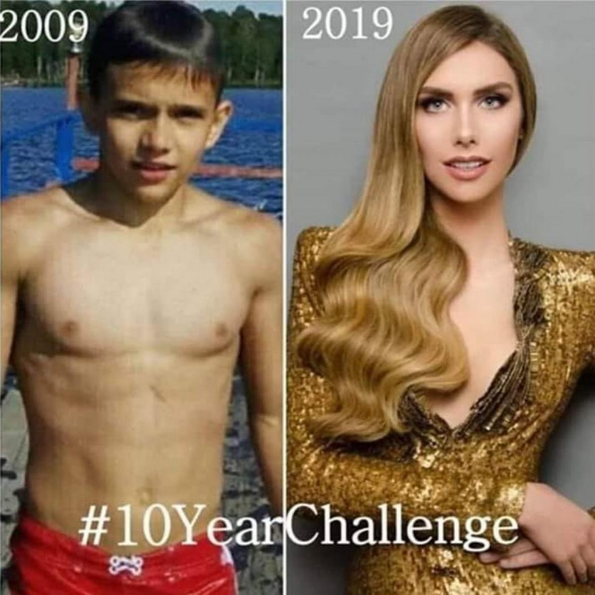 Obrázek 10 years challenge-zmena pohlavi