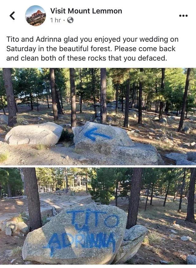 Obrázek Defacing-a-national-park-to-give-directions-to-your-wedding