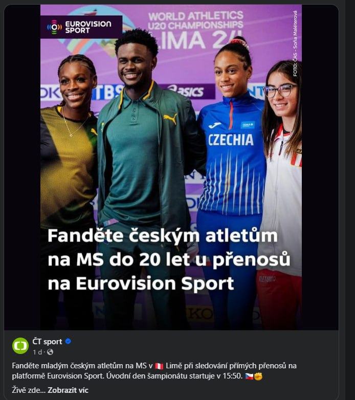 Obrázek Fandete Ceskym atletum