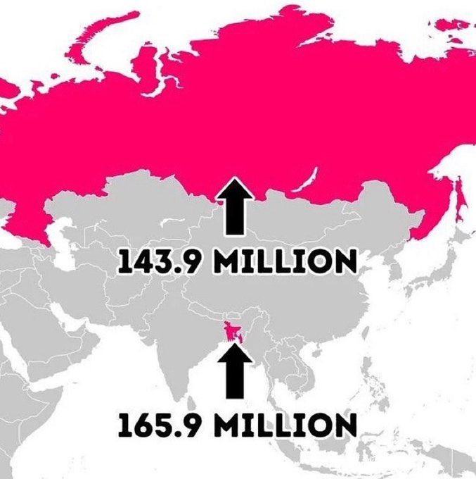 Obrázek Fun fact Bangladesh is more populated than Russia