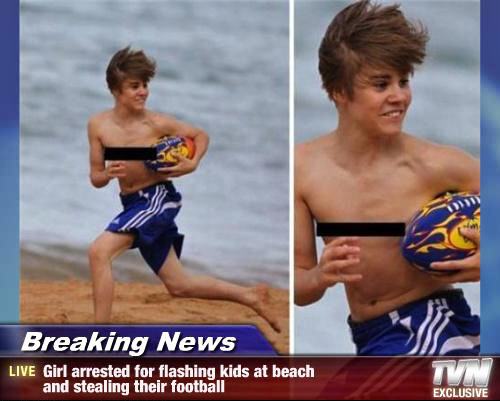 Obrázek Girl Arrested For Flashing Kids At Beach