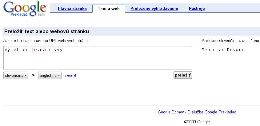 Obrázek Google Translator - Vylet do Bratislavy