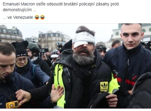 Obrázek Macron kritizujici policejni zasahy