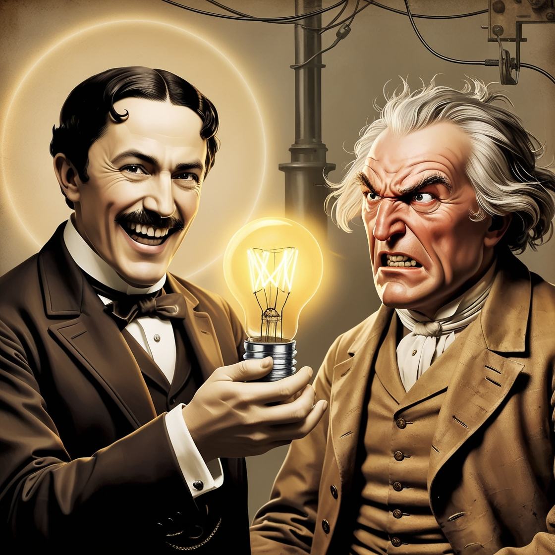 Obrázek Nicola Tesla inventing light bulb