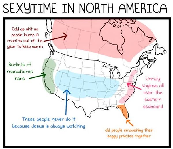 Roumenův Rouming Zábavné A Zajímavé Obrázky North American Sex Map