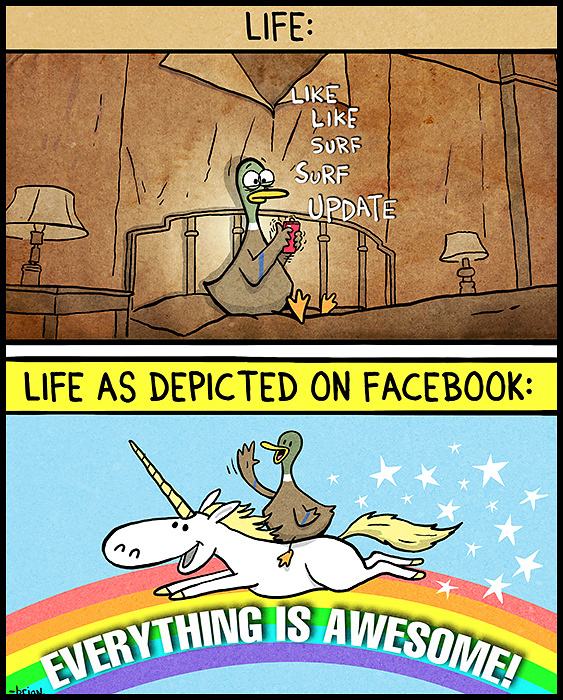 Obrázek Real life vs Facebook life