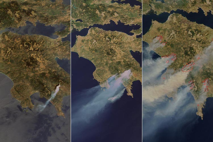 Obrázek Recko ze satelitu-ve trech dnech
