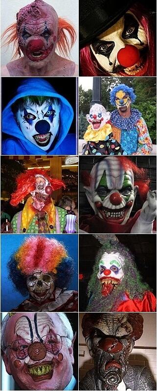 Obrázek Scary Evil Clowns Faces