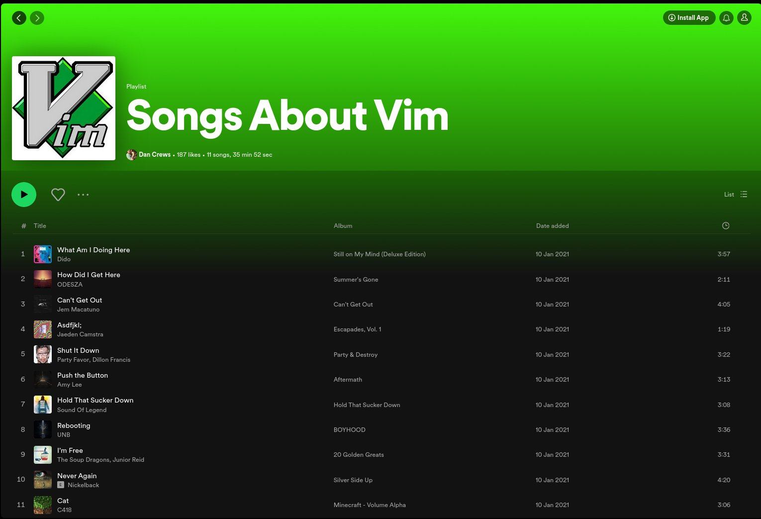 Obrázek Songs about Vim