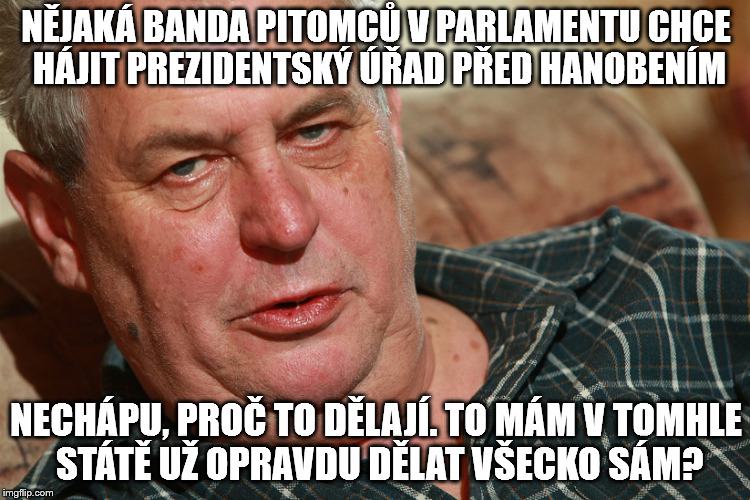 Obrázek Zeman je na vsechno sam