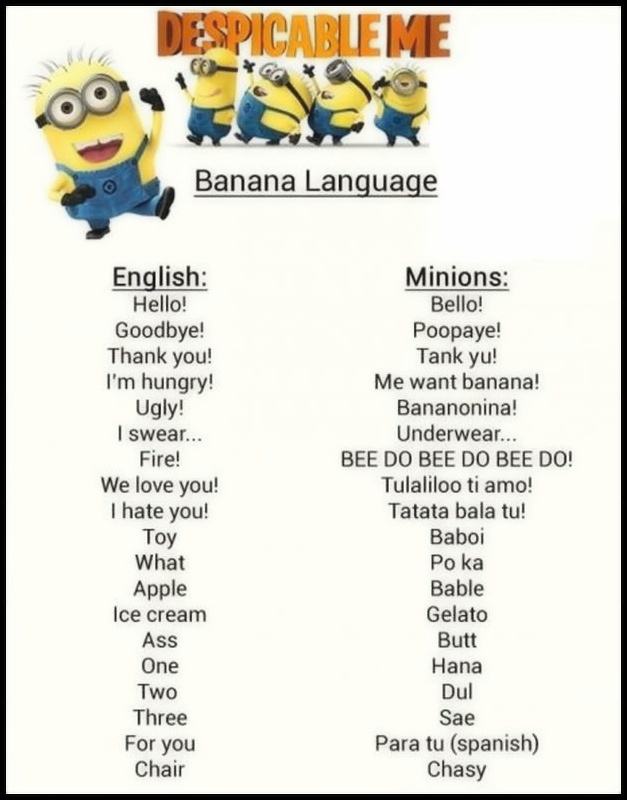 Obrázek  Minion language