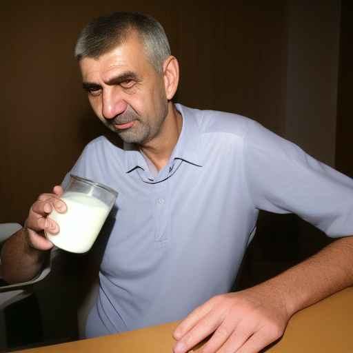 Obrázek andrej drinking milk by stable diffusion