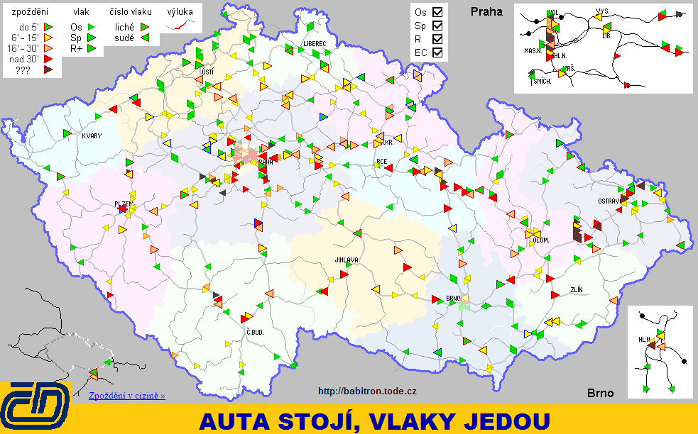 Obrázek auta stoji vlaky jedou