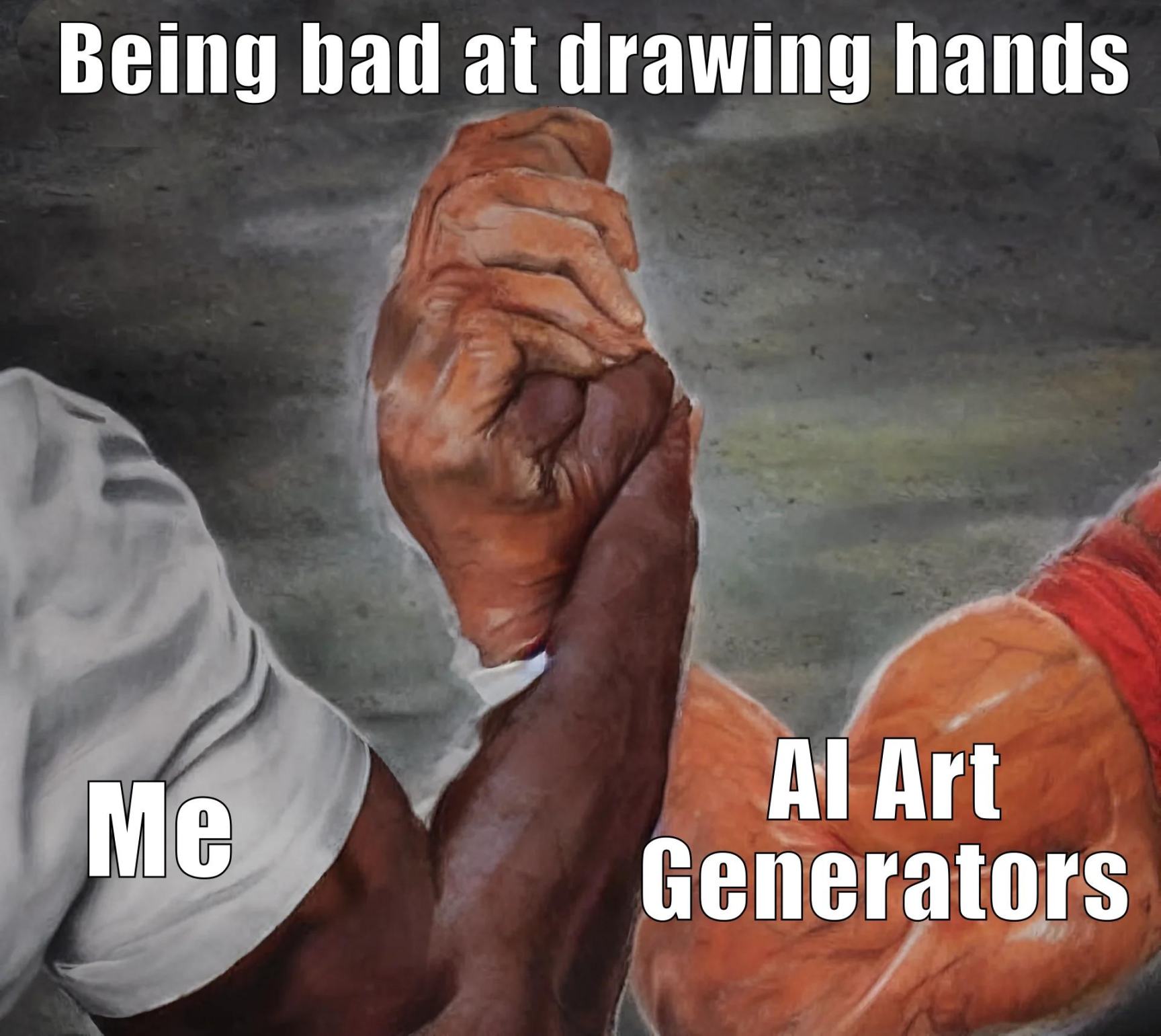 Obrázek being bad at drawing hands