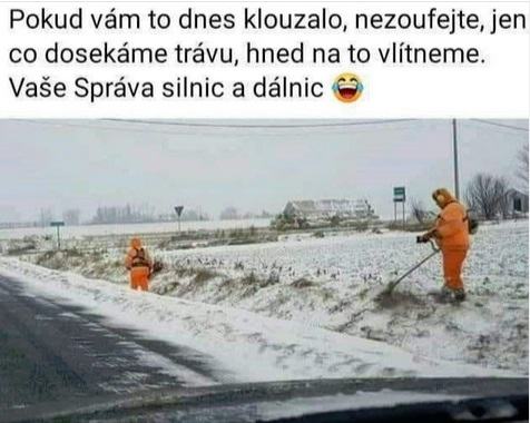 Obrázek cesti silnicari v zime