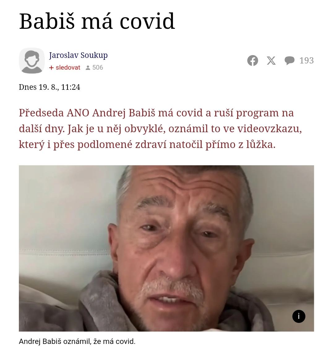 Obrázek covid ma Babise chudak