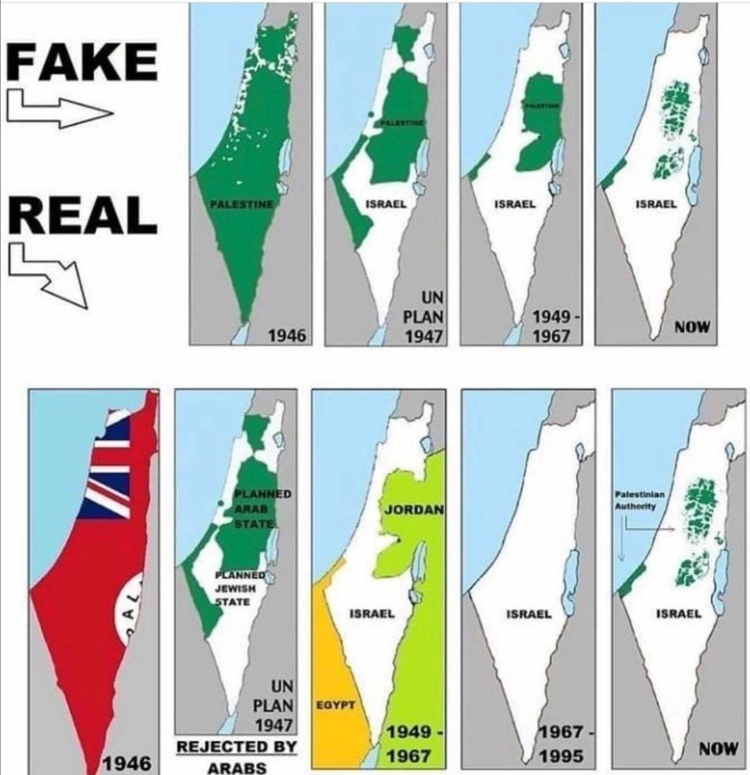 Obrázek fake real map of israel
