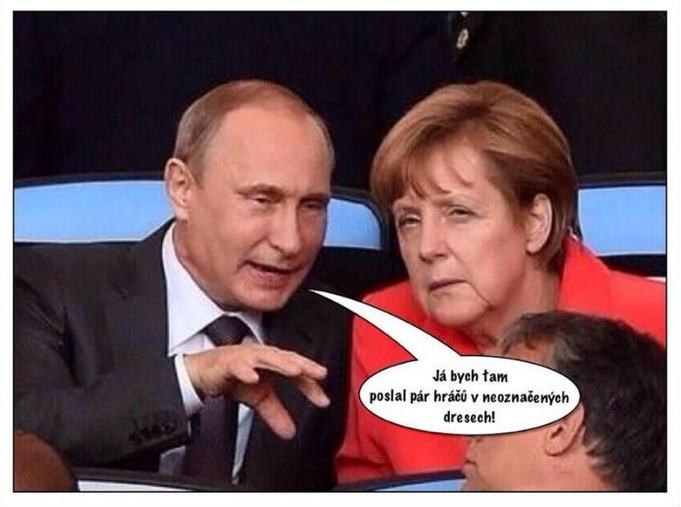 Obrázek fotbal putin merkel