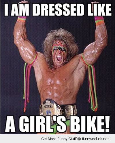 Obrázek funny-dressed-like-girls-bike-ultimate-warrier-wwe-wwf-pics