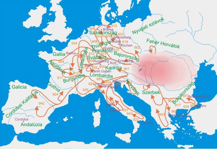 Obrázek jak madarsti stepni najezdnici dobyvali evropu