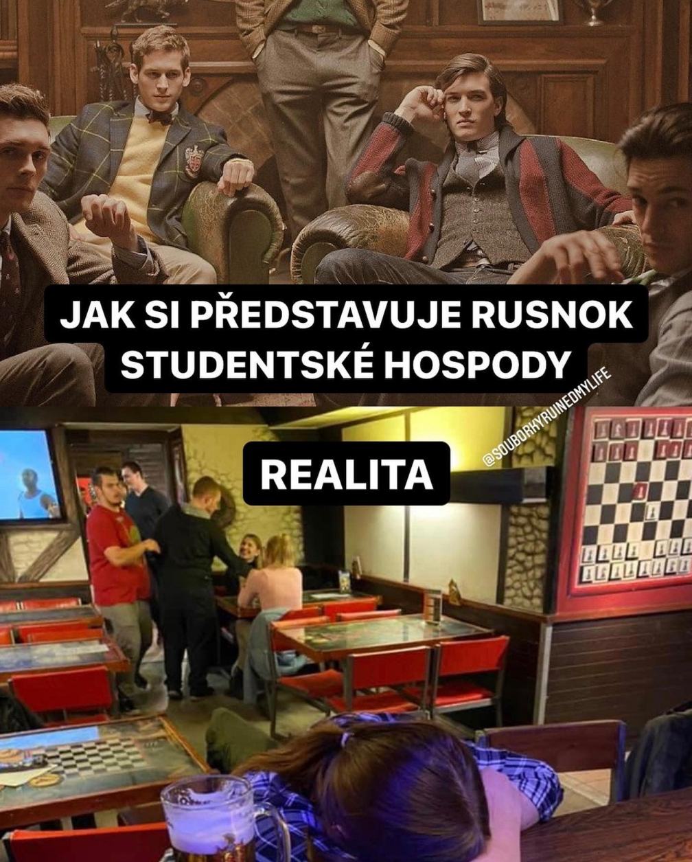 Obrázek jak si Rusnok predstavuje studentske hospody