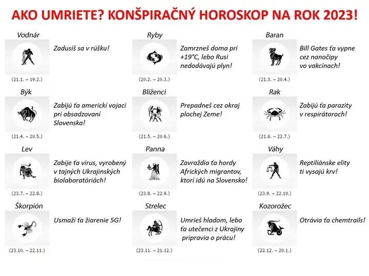 Obrázek konspiracni horoskop pre chlastencov