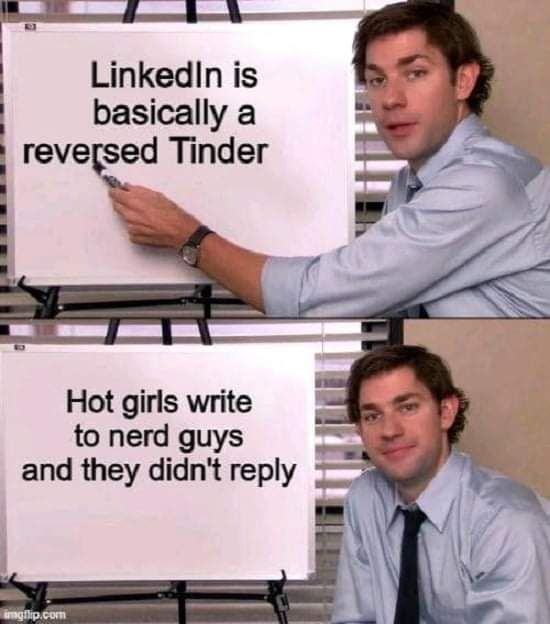 Obrázek linkedin is like tinder