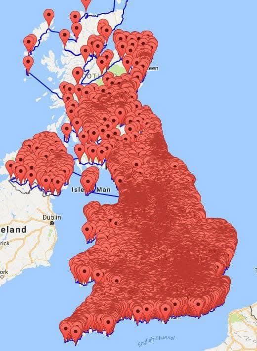 Obrázek map of every uk pub