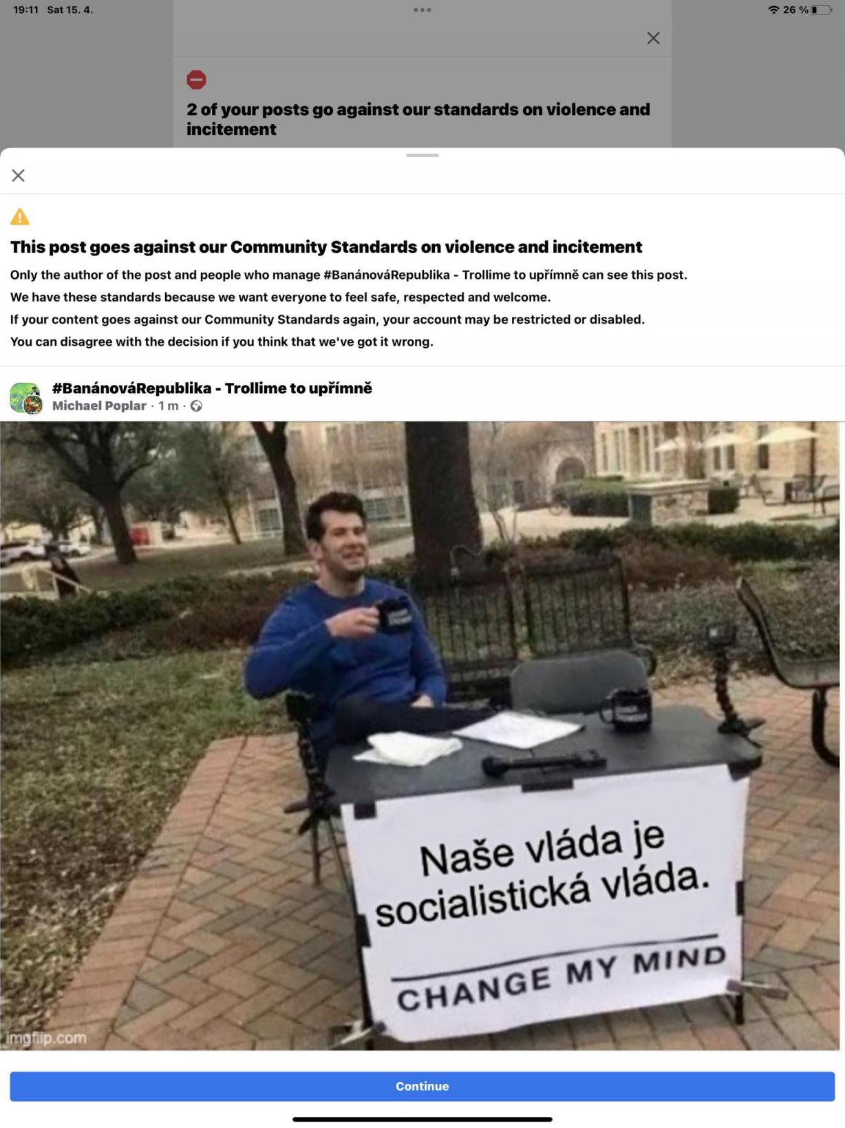 Obrázek memes proti komunite