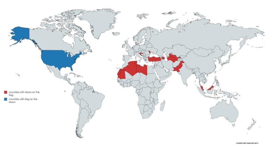 Obrázek moon on flag vs flag on moon