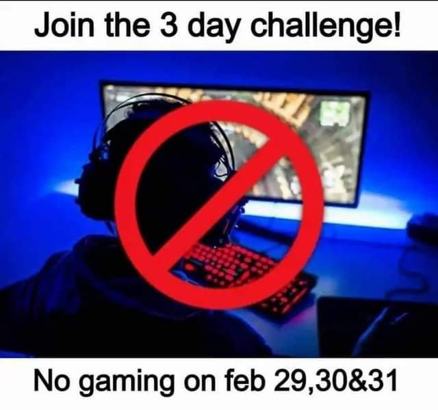 Obrázek no gaming challenge 