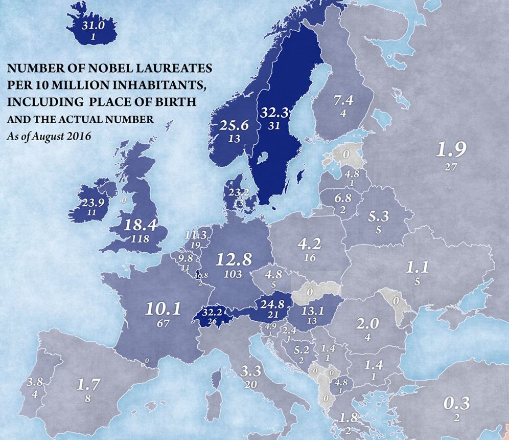 Obrázek nobel laureates by country