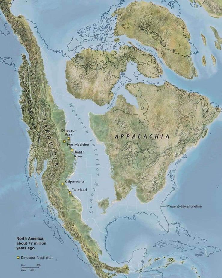 Obrázek north america 77 milions years ago