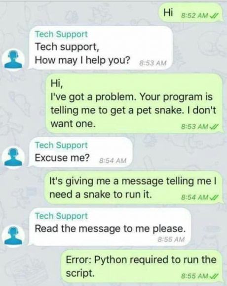 Obrázek pet snake required