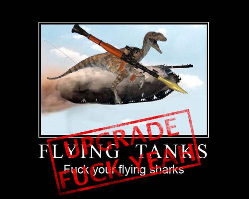 Obrázek raptor riding flying-tank